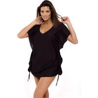 KDMD Women's Smooth Beach Tunic Cover Up in Black | Size: Small