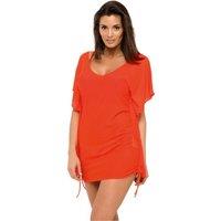 KDMD Women's Smooth Beach Tunic Cover Up Style 128584 in Orange | Size: Small
