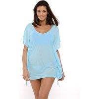 KDMD Women's Smooth Beach Tunic Cover Up Style 128585 in Blue | Size: Small