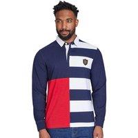 Raging Bull Men's Long Sleeve Harlequin Stripe Rugby in Navy | Size: Large