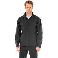 Result Men's Printable 3 Layer Soft Shell Jacket in Black | Size: Large
