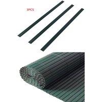 Living and Home 3 Pcs Green Garden Fence PVC Privacy Screen Panel Slat Strips Fixing