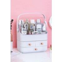 Living and Home Cosmetic Organizer Skincare Display Box With 3 Drawers in White