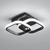 Pheashine Modern Square LED Ceiling Light 22W(6500K Black/6000K Cool White) in Black