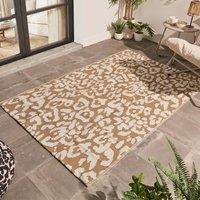 OHS Leopard Print Outdoor Garden Rug Water Resistant Area Mat in Beige | Size: 160 cm x 230 cm