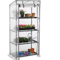 Christow 4 Tier Garden Growhouse Steel Frame Greenhouse PE Cover Shelves | Size: Medium