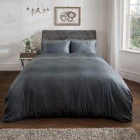 Smart Living Luxury Hotel Quality Diamonte Embellished Duvet Cover with Pillowcases in Charcoal | Size: Single