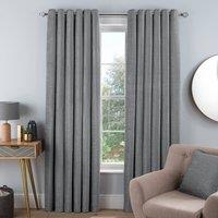 Smart Living Luxury Chenille Eyelet Lined Curtains - 2 Panels in Silver | Size: 117 cm width x 137 cm drop