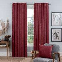 Smart Living Luxury Chenille Eyelet Lined Curtains - 2 Panels in Red | Size: 117 cm width x 137 cm drop
