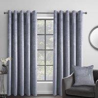 Smart Living Marble Effect Velvet Eyelet Curtains - Thermal Blackout - 2 Panels in Grey | Size: 117 cm width x 137 cm drop