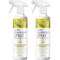 AQUARIUS Cusheen Lemon Antibacterial Disinfectant Surface Spray 2x 500ml in Yellow