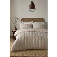 Serene 'Crinkle Wave' Textured Duvet Cover Set in Natural | Size: Single