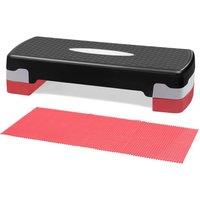 Crystals Non Slip Aerobic Stepper Yoga Step Board Gym Fitness Exercise Red in Black
