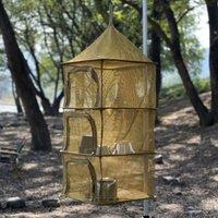 Quipulse Outdoor Folding 4-Layer Multi-Functional Drying Net in Khaki