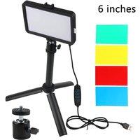 KORVIXA 6 LED Portable Photography Lighting Kit Studio Desk in Black
