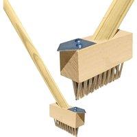 FLAVORA Long Handled Wire Weeding Brush Patio Block in Natural | Size: 0.6m2