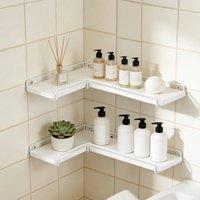 EONLION White L Shaped Corner Shelf Set 2pcs | Size: 500mm