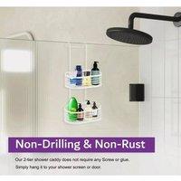 EONLION 2 Tier White Shower Caddy Bathroom Shelf