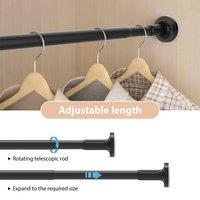 EONLION 70-120cm Wardrobe Rod Sturdy Tension Pole in Black | Size: 100 cm