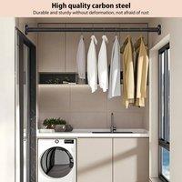 EONLION 110-190cm Wardrobe Rod Sturdy Tension Pole in Black | Size: 100 cm