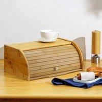 EONLION Large Bamboo Bread Bin in Brown | Size: 100 cm