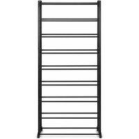 FORGEVIO 10 Tier 30 Pair Shoe Rack Metal Storage Stand Footwear Organiser in White