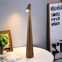 INMTFEI Rechargeable Touch Bedside Lamp with 3 Brightness Levels in Brown