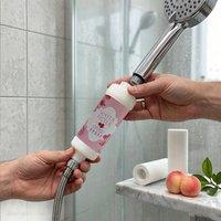 INMTFEI Peach Scent Shower Filter, Hard Water Purifier Cartridge for Hair Skin in Pink