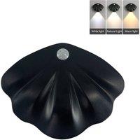 INMTFEI Rechargeable Motion Sensor Wall Light Dimmable Shell Lamp in Black
