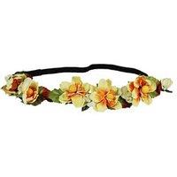 AQUARIUS Women's Yellow Floral Head Garland Crown 2 Pack