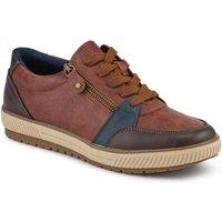Pavers Women's Zip & Lace Multi-Tone Trainers in Tan | Size: 3