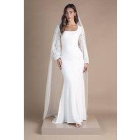 Coast Women's Square Neck Statement Sleeve Maxi Fishtail Wedding Dress in Ivory | Size: 10