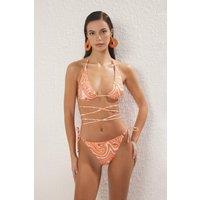 WOVCOR Women's Abstract Print Tie Side Bikini Bottom | Size: 10