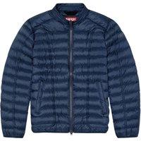 Diesel Men's Plain Navy Blue Padded Jacket | Size: Small
