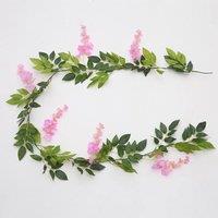 Living and Home 2 Pcs Artificial Wisteria Flowers Garland Decoration in Pink
