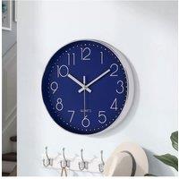 Living and Home 12 Blue Inch Non-Ticking Wall Clock