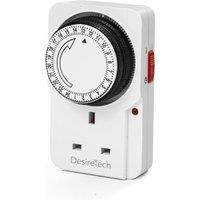 Desiretech Plug-in Timer Switch (1 Pack), 24hr Segment Timer, Light Plug Socket in White