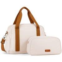 Lugg Duffle & Toiletry Bag Set - Waterproof, Fits EasyJet Cabin Size in Cream