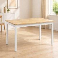 STILVORA Dining Table Wooden Structure Natural Wood in Light Oak