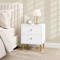 STILVORA Bedside Table with 2 Drawers White