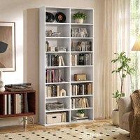 STILVORA CD Storage Tower with 14 Adjustable Shelves in White