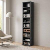 STILVORA Media Storage Unit with Adjustable Shelves Black