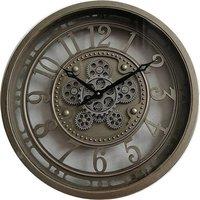 Minster Round Gear Wall Clock - L7 x W46 x H46 cm in Brown | Size: 1 Pack