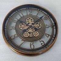 Minster Round Gear Clock - L7 x W55 x H55 cm in Brown | Size: 1 Pack