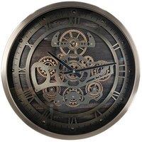 Minster Round Gear Wall Clock with Hanging Hook - L7 x W46 x H46 cm in Black | Size: 1 Pack