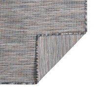 Berkfield Home Outdoor Flatweave Rug 80x150 cm Brown & Blue | Size: 100 cm diameter