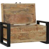 Berkfield Home Storage Chests 60x30x30cm Solid Mango Wood & Metal in Brown | Size: 60 x 30 x 30 cm