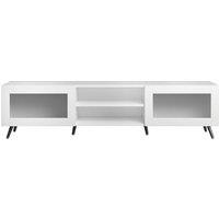 KEEPREAPER Stylish TV Stand with Acrylic Doors TV Unit for 32-70 Inch TVs in White