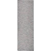 Berkfield Home Outdoor Flatweave Rug 80x250 cm Brown & Blue in Black | Size: 100 cm diameter