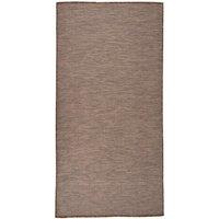 Berkfield Home Outdoor Flatweave Rug 100x200 cm Brown | Size: Medium